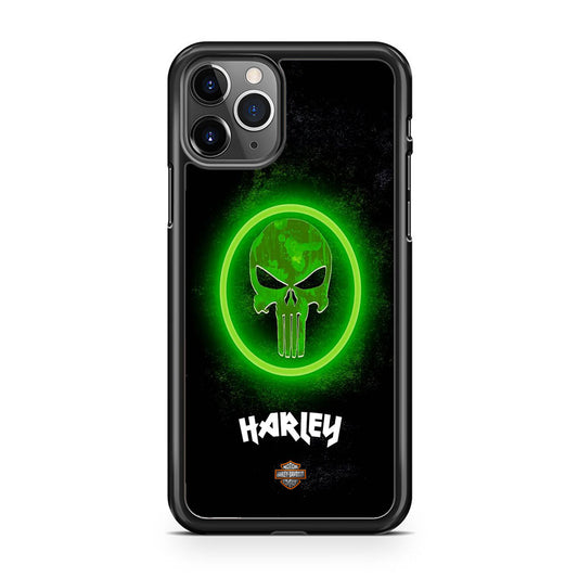 Harley Davidson Green LED Skull iPhone 11 Pro Case