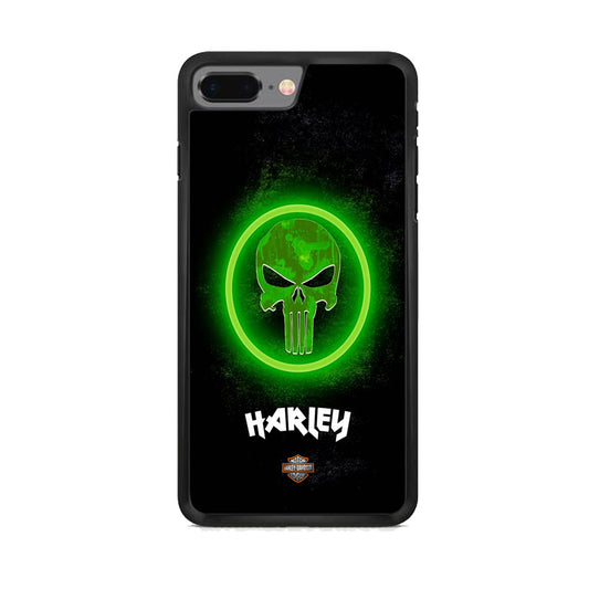 Harley Davidson Green LED Skull iPhone 8 Plus Case