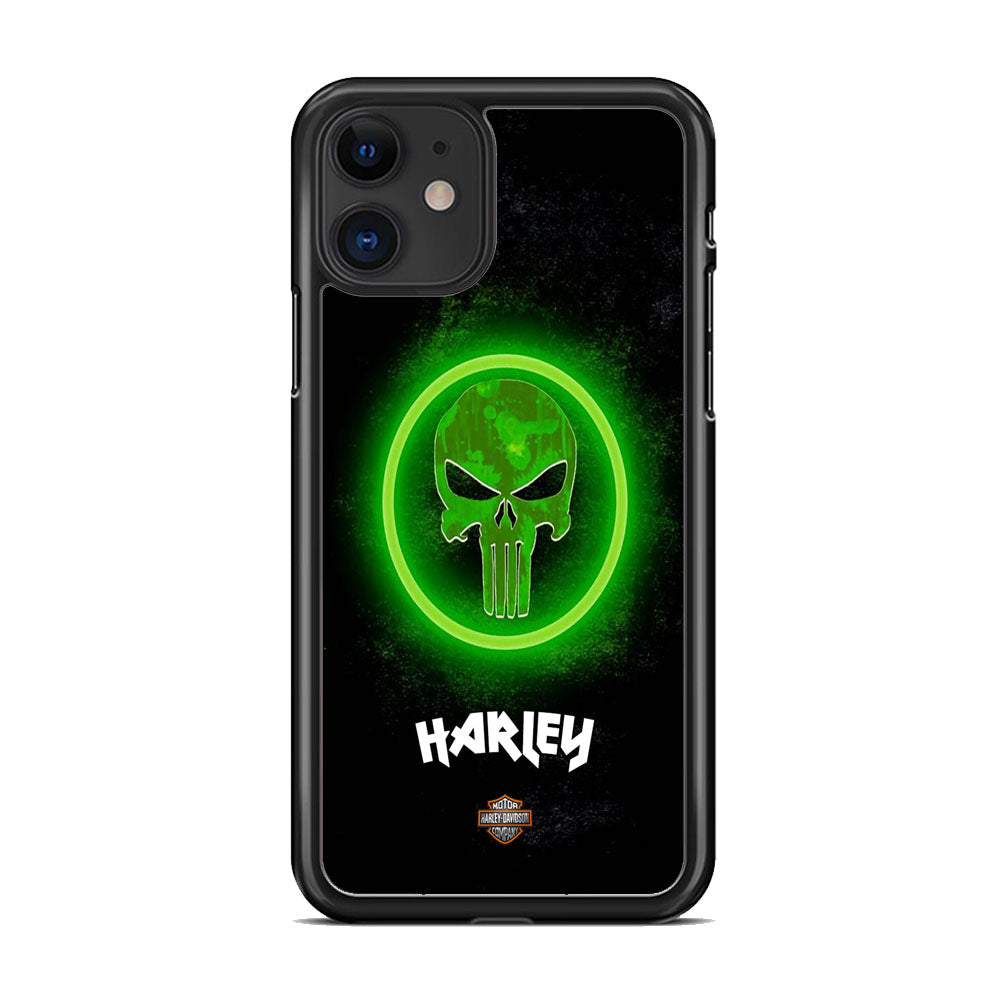 Harley Davidson Green LED Skull iPhone 11 Case