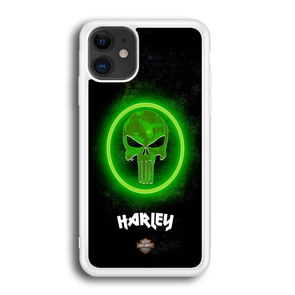 Harley Davidson Green LED Skull iPhone 12 Case