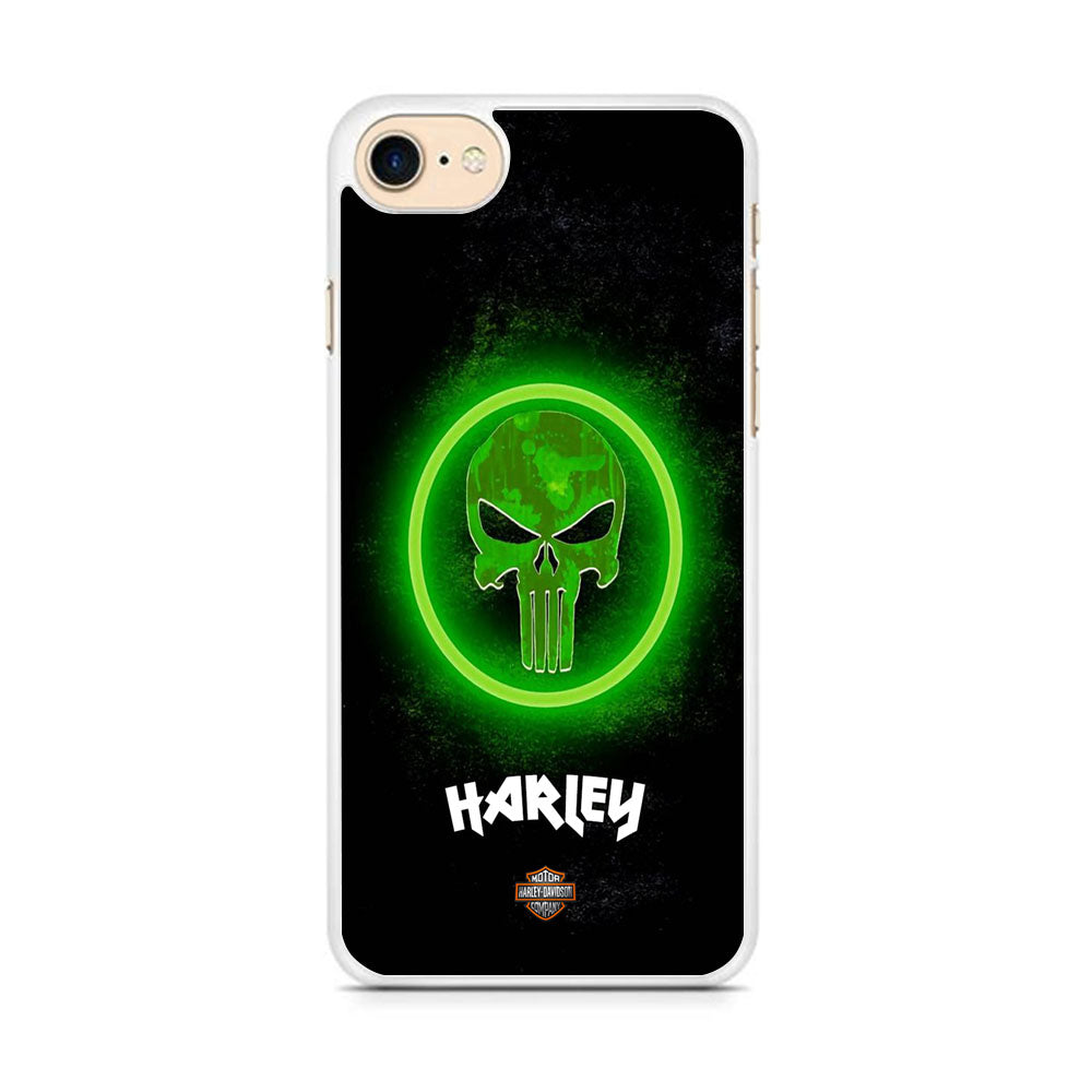 Harley Davidson Green LED Skull iPhone 8 Case