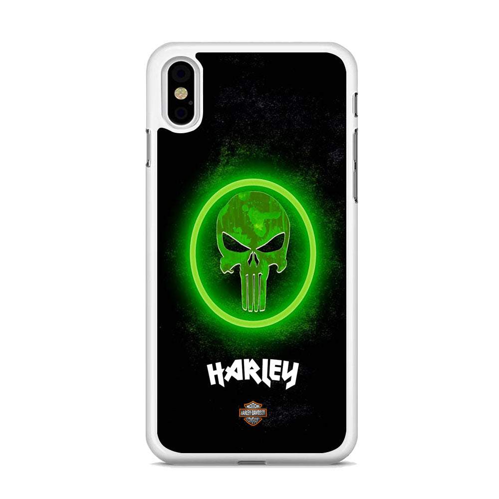 Harley Davidson Green LED Skull iPhone Xs Max Case