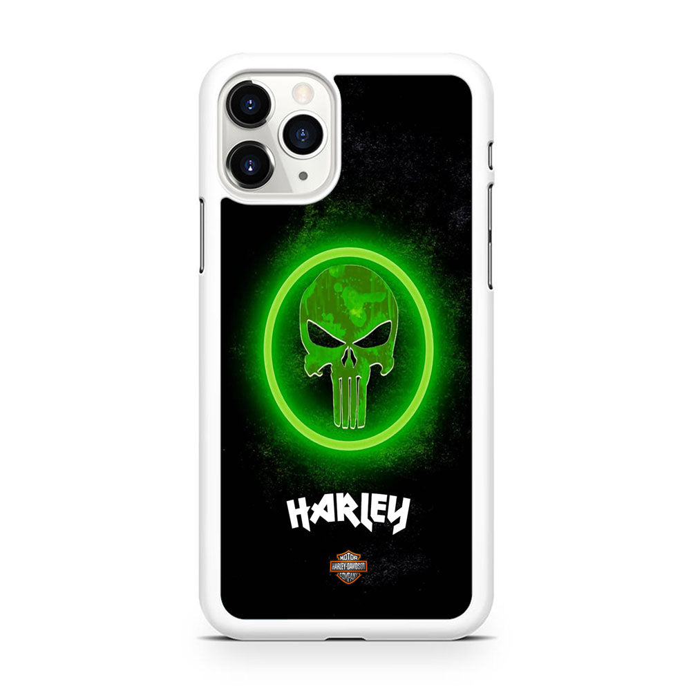 Harley Davidson Green LED Skull iPhone 11 Pro Case