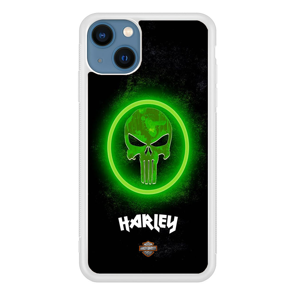 Harley Davidson Green LED Skull iPhone 13 Case