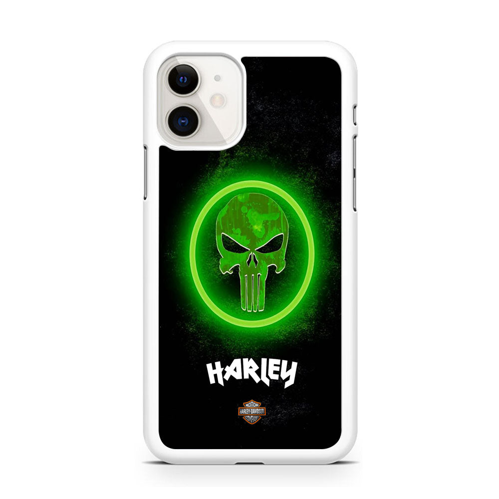 Harley Davidson Green LED Skull iPhone 11 Case