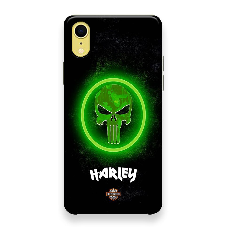 Harley Davidson Green LED Skull iPhone XR Case