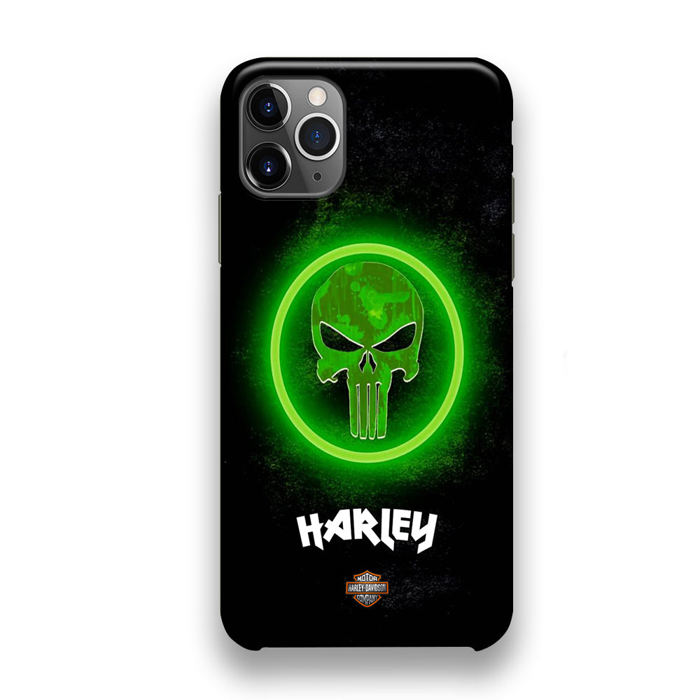 Harley Davidson Green LED Skull iPhone 11 Pro Case