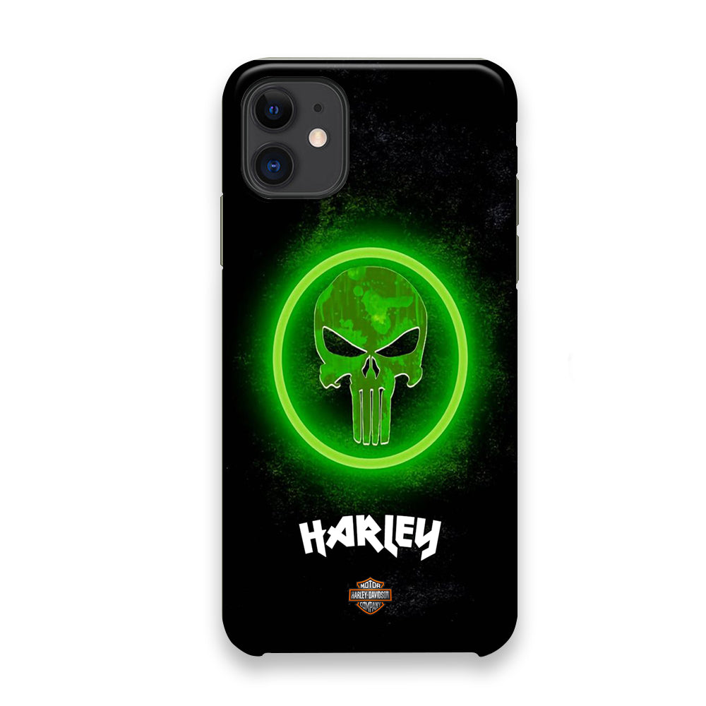 Harley Davidson Green LED Skull iPhone 11 Case