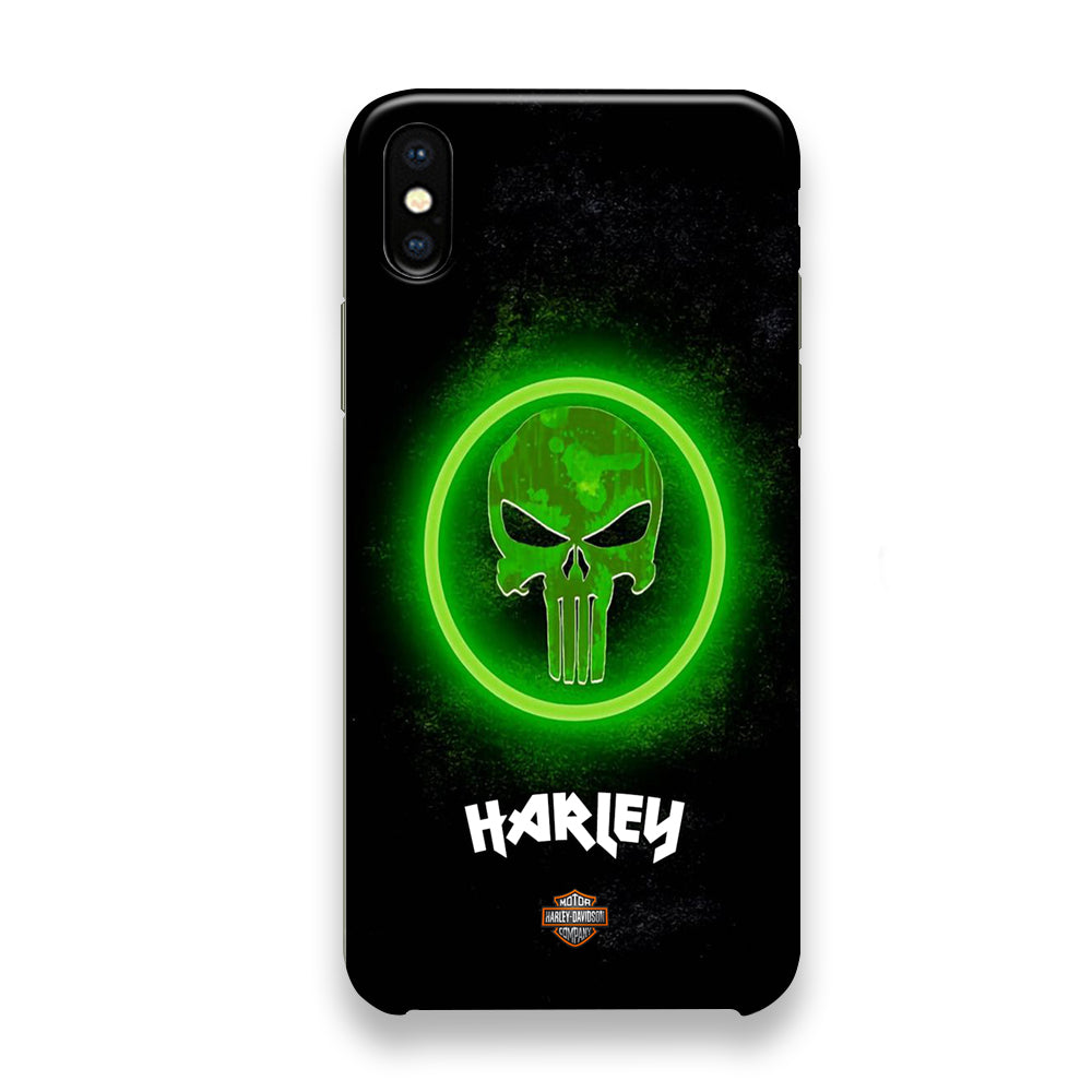 Harley Davidson Green LED Skull iPhone Xs Max Case