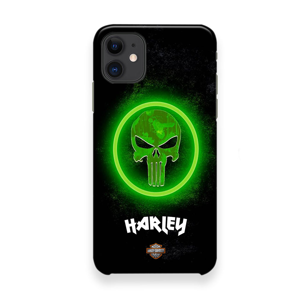 Harley Davidson Green LED Skull iPhone 12 Case