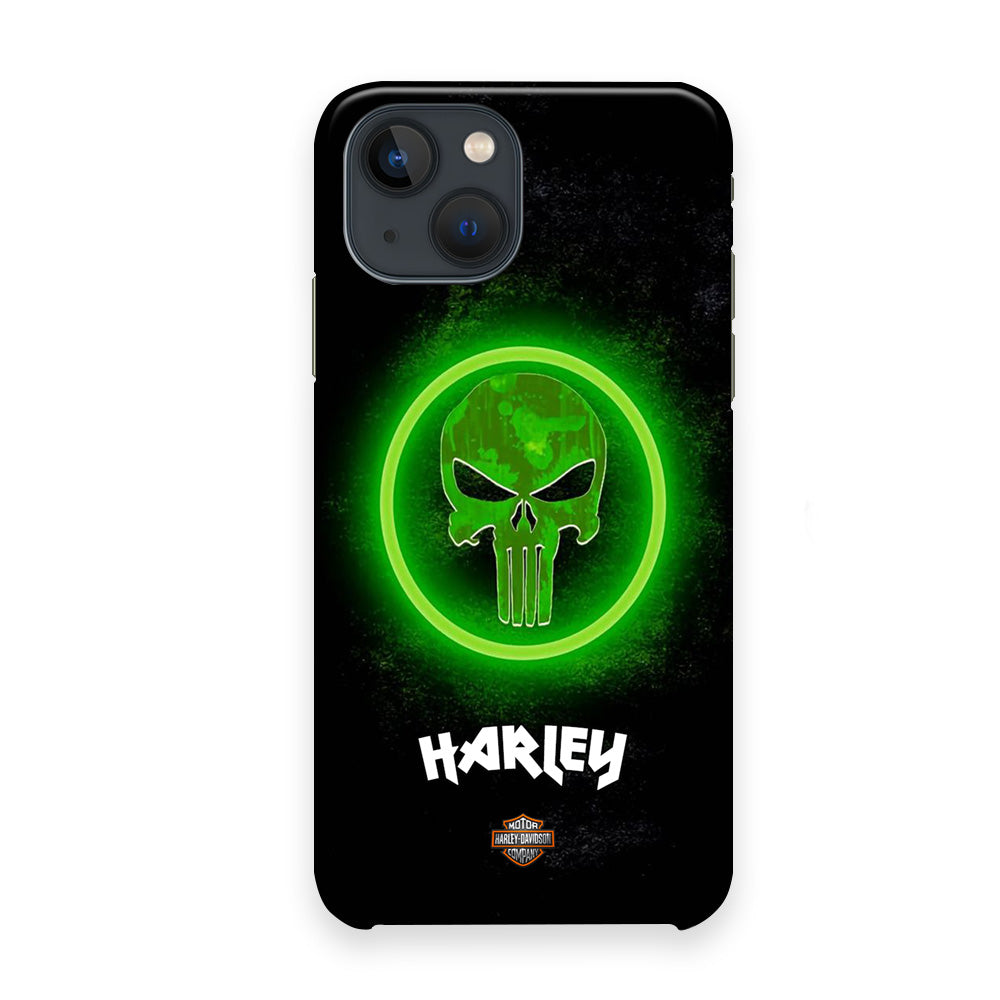 Harley Davidson Green LED Skull iPhone 13 Case