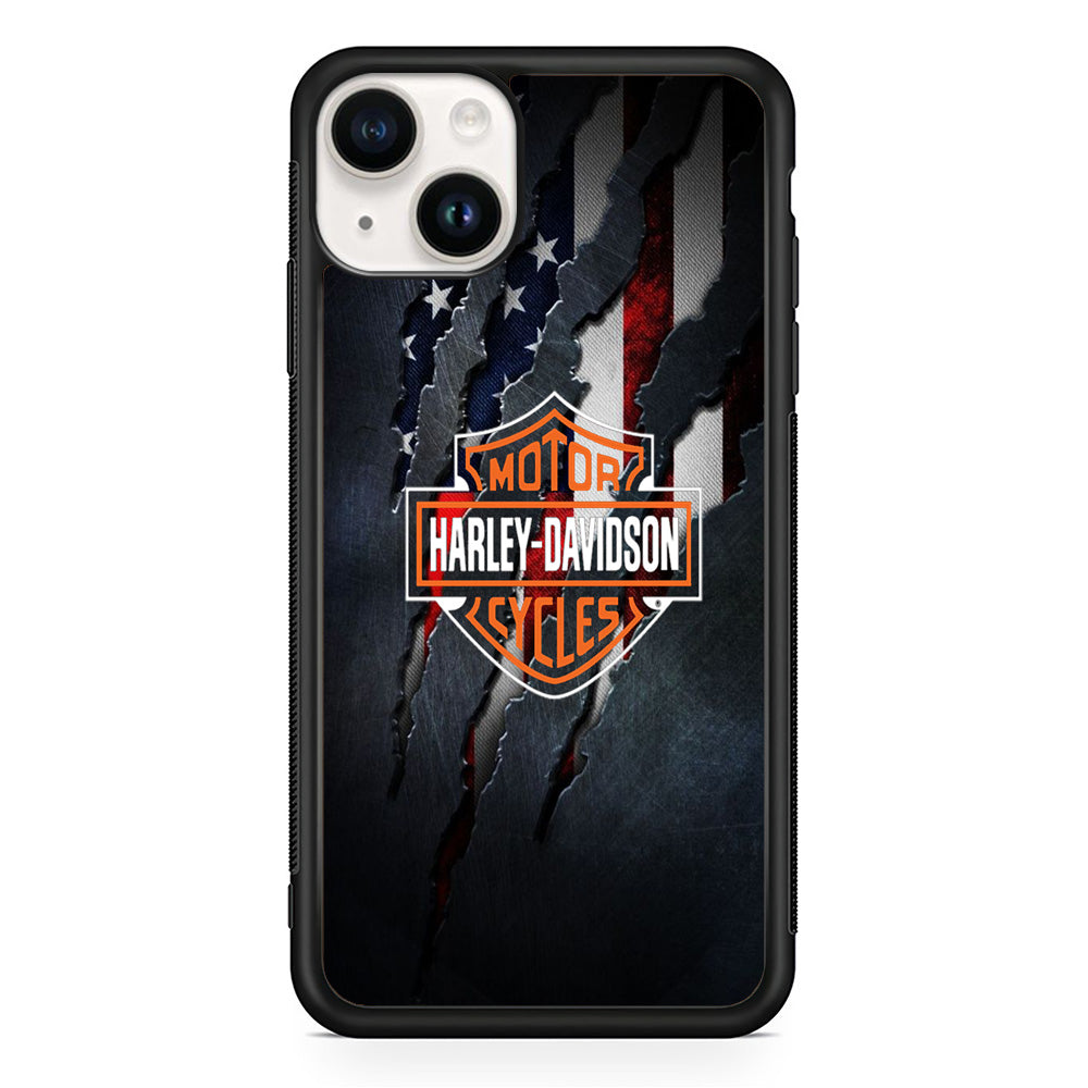 Harley Davidson Scratch Flag iPhone 15 Case