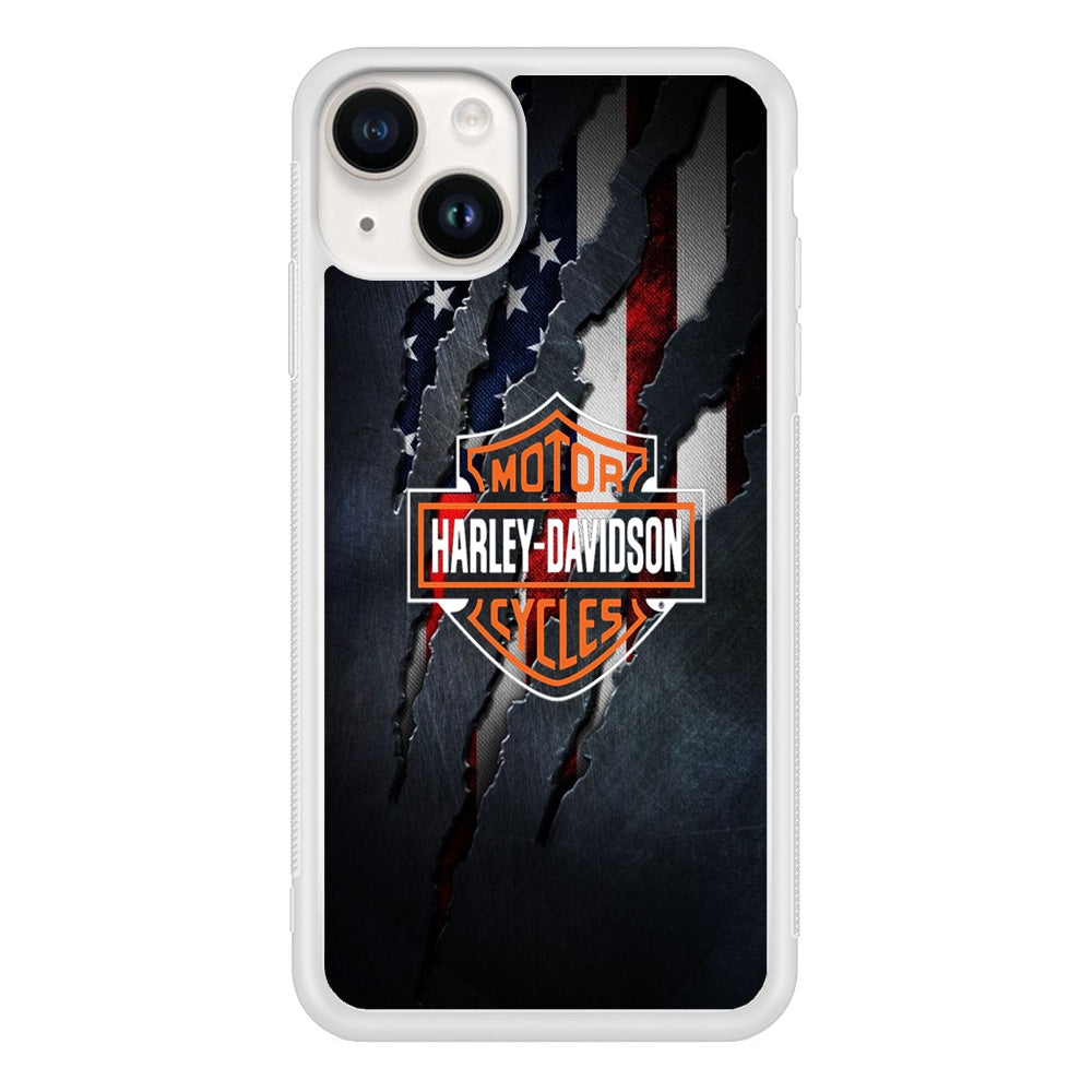 Harley Davidson Scratch Flag iPhone 15 Case