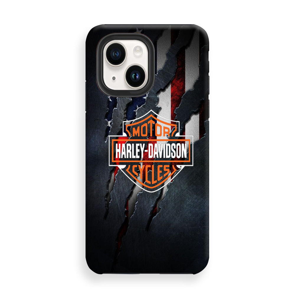 Harley Davidson Scratch Flag iPhone 14 Case