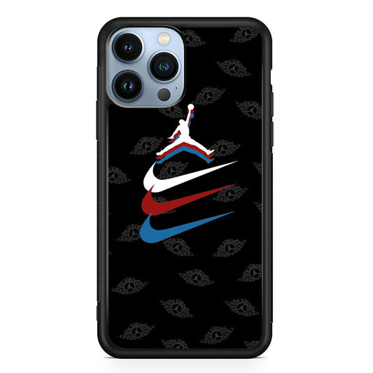 Jordan Nike Logo Black Wall iPhone 13 Pro Max Case