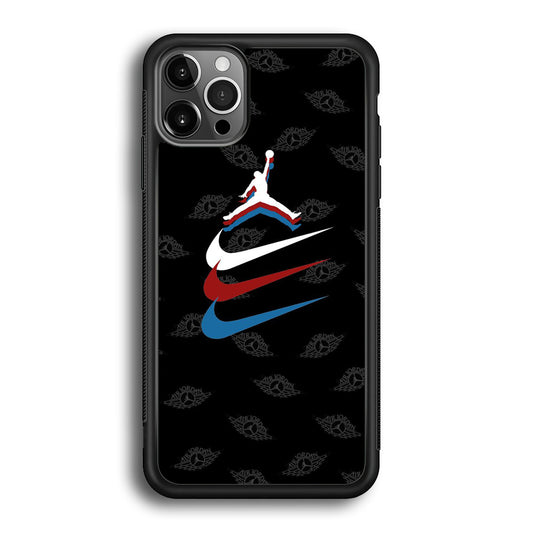 Jordan Nike Logo Black Wall iPhone 12 Pro Max Case