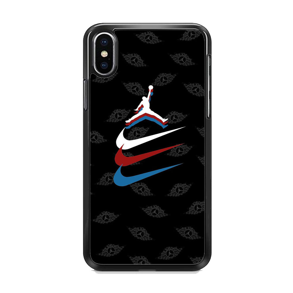 Jordan Nike Logo Black Wall iPhone Xs Case