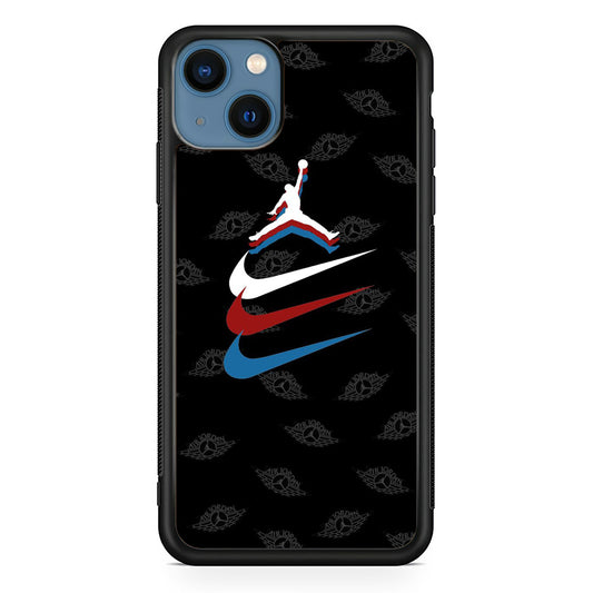 Jordan Nike Logo Black Wall iPhone 13 Case