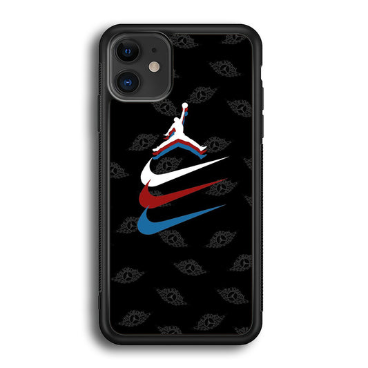 Jordan Nike Logo Black Wall iPhone 12 Case