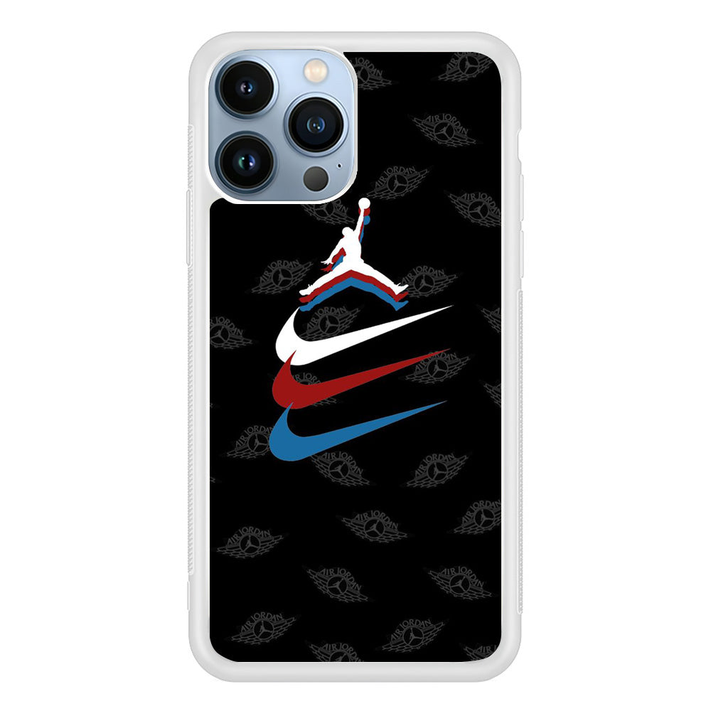 Jordan Nike Logo Black Wall iPhone 13 Pro Max Case