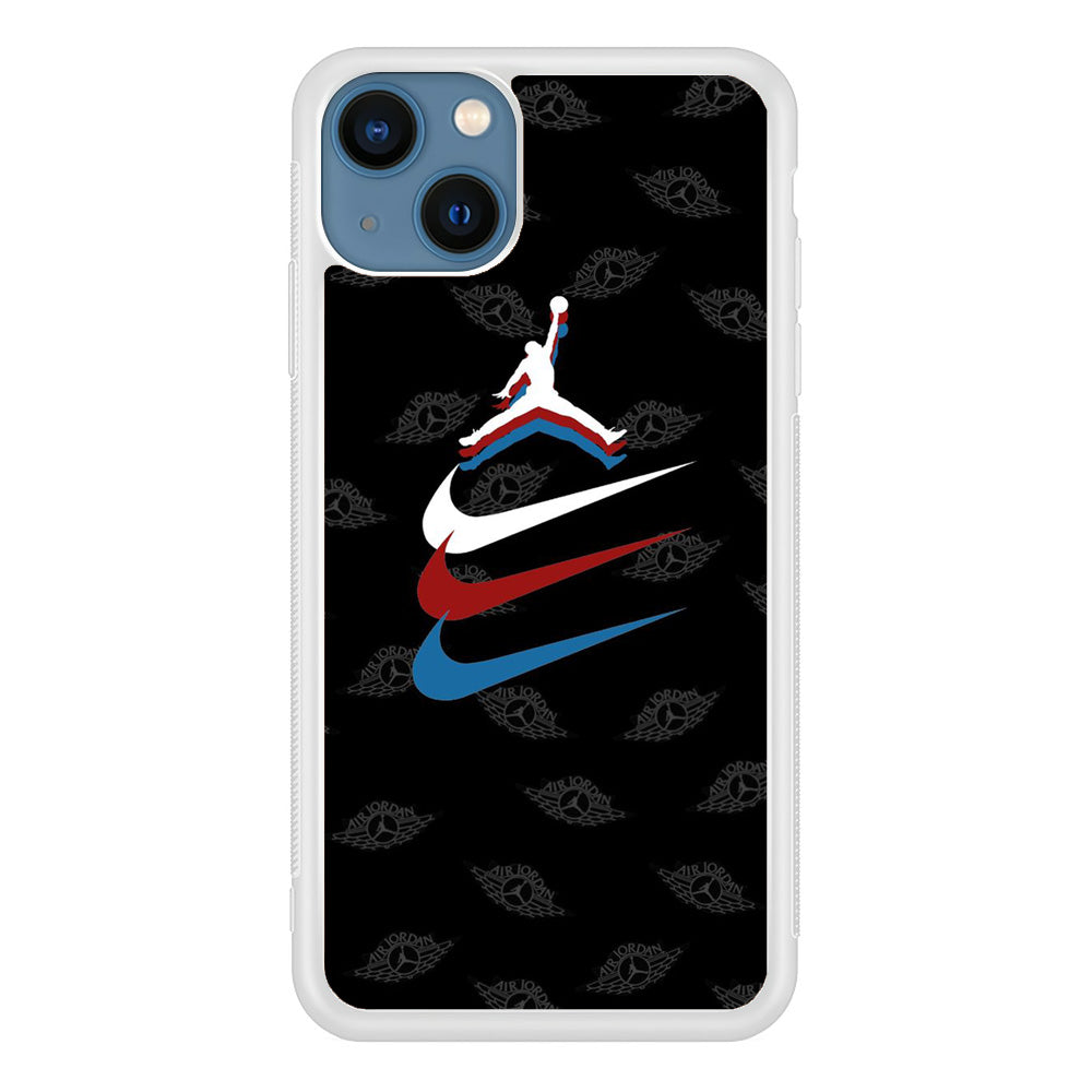 Jordan Nike Logo Black Wall iPhone 13 Case