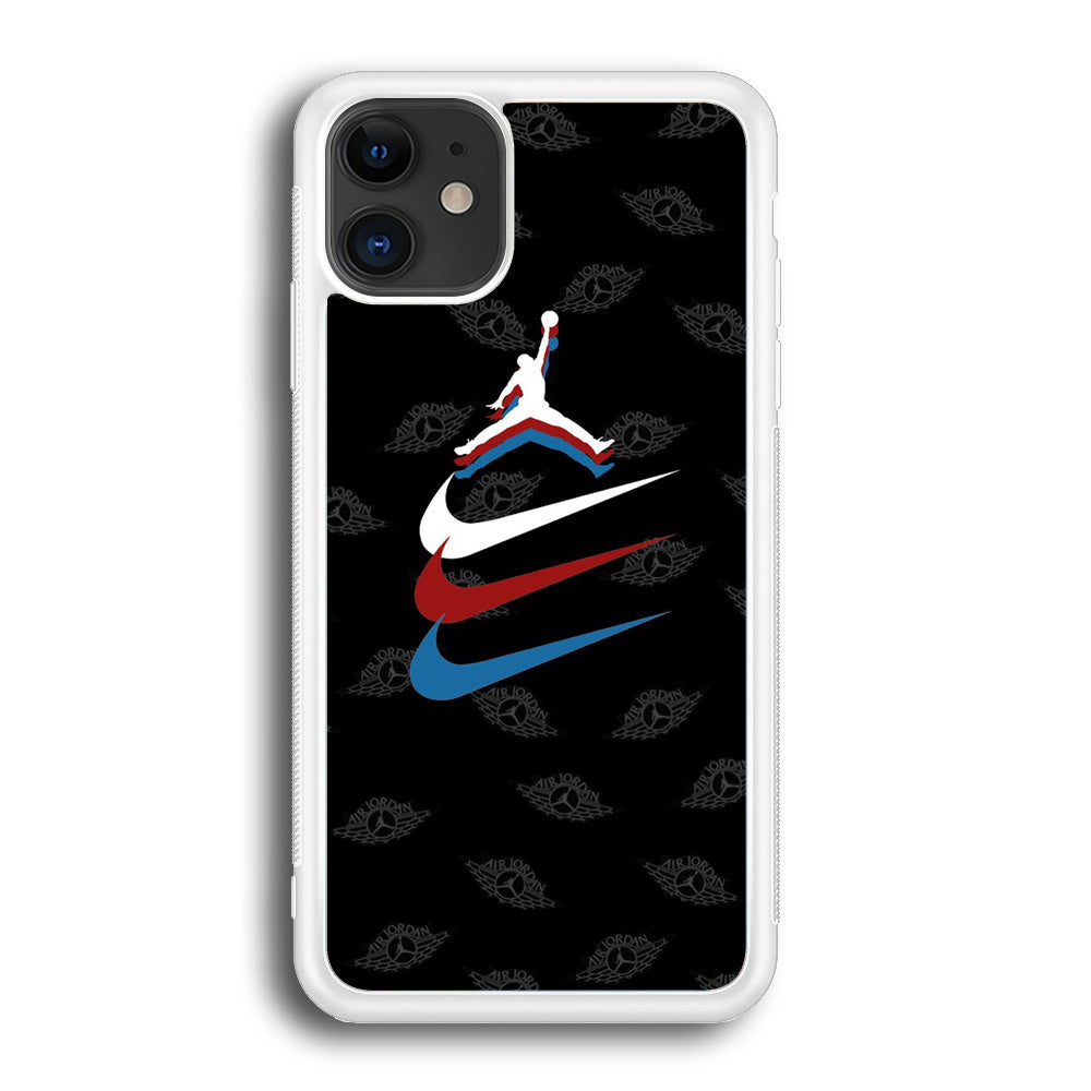 Jordan Nike Logo Black Wall iPhone 12 Case