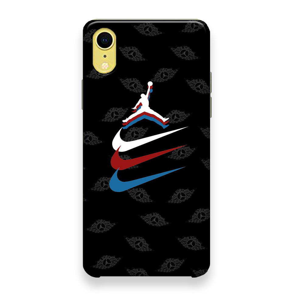 Jordan Nike Logo Black Wall iPhone XR Case