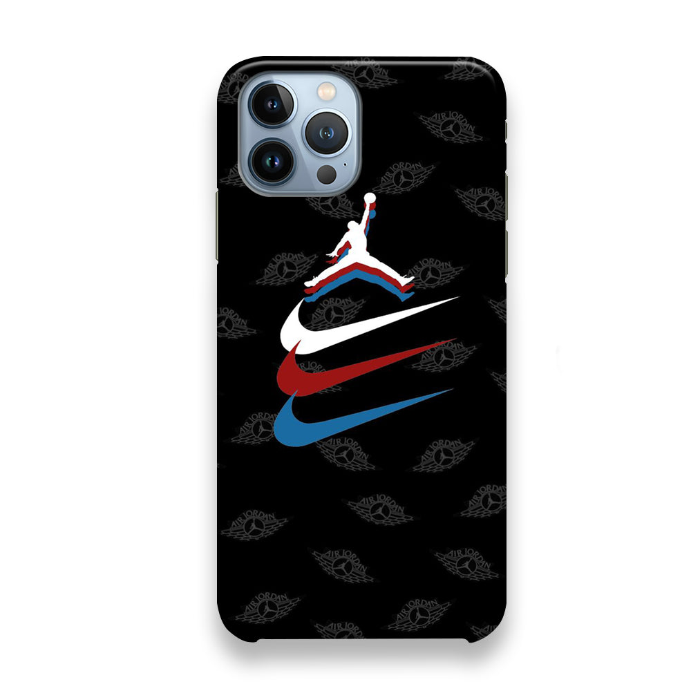 Jordan Nike Logo Black Wall iPhone 13 Case