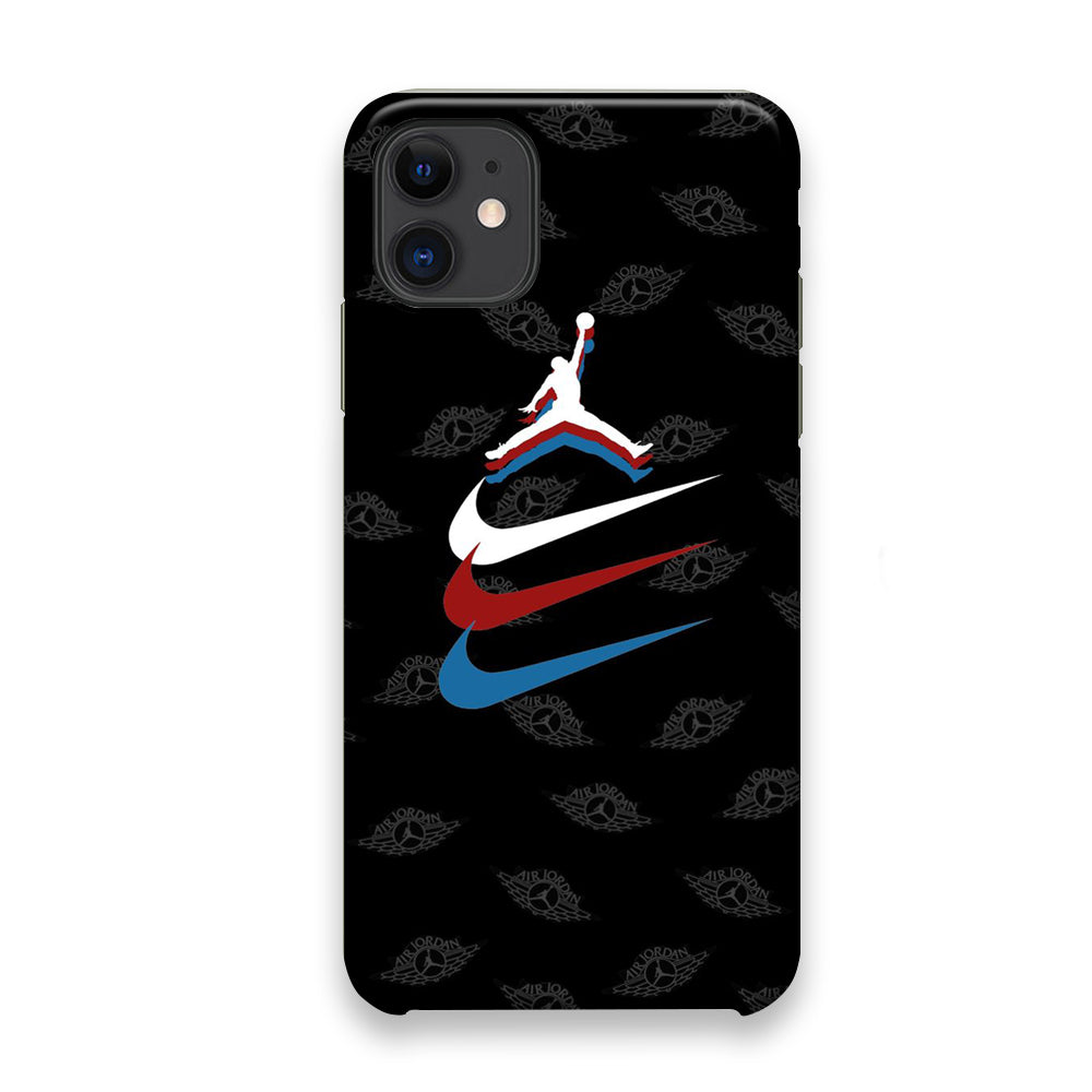 Jordan Nike Logo Black Wall iPhone 11 Case