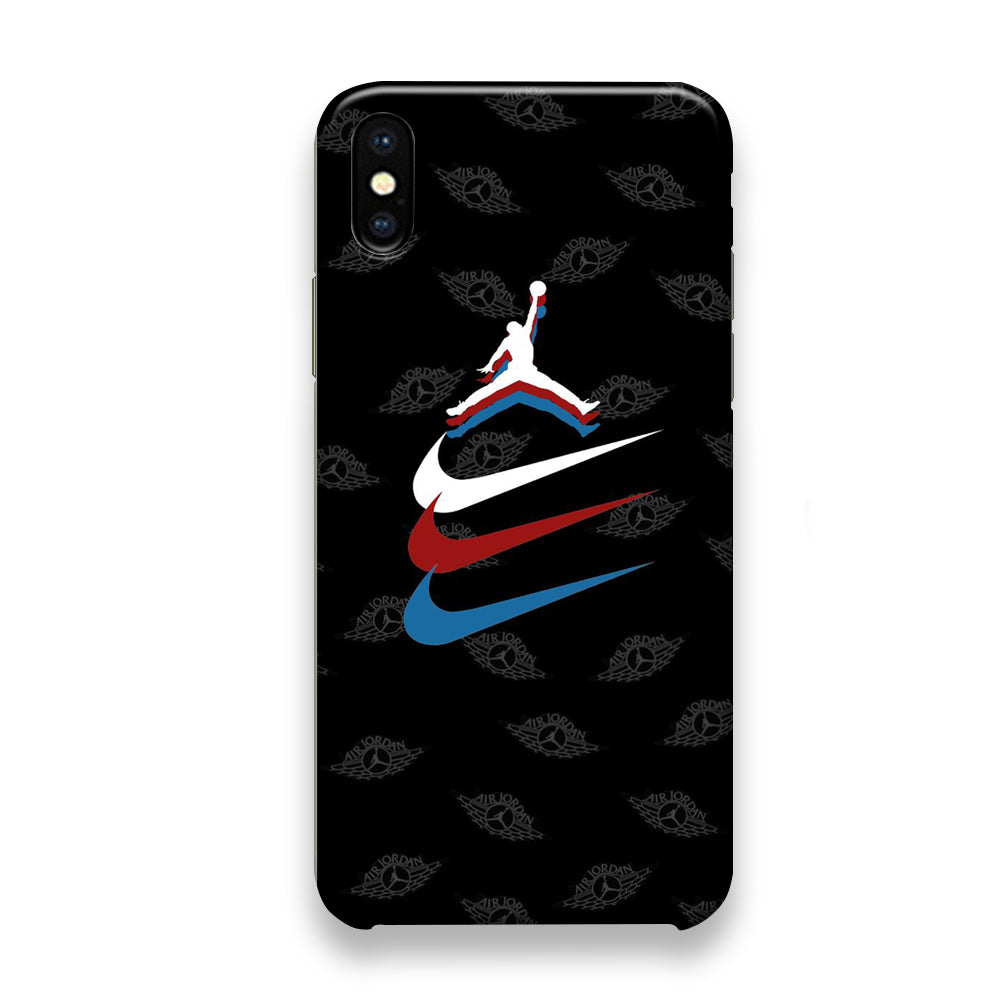 Jordan Nike Logo Black Wall iPhone X Case