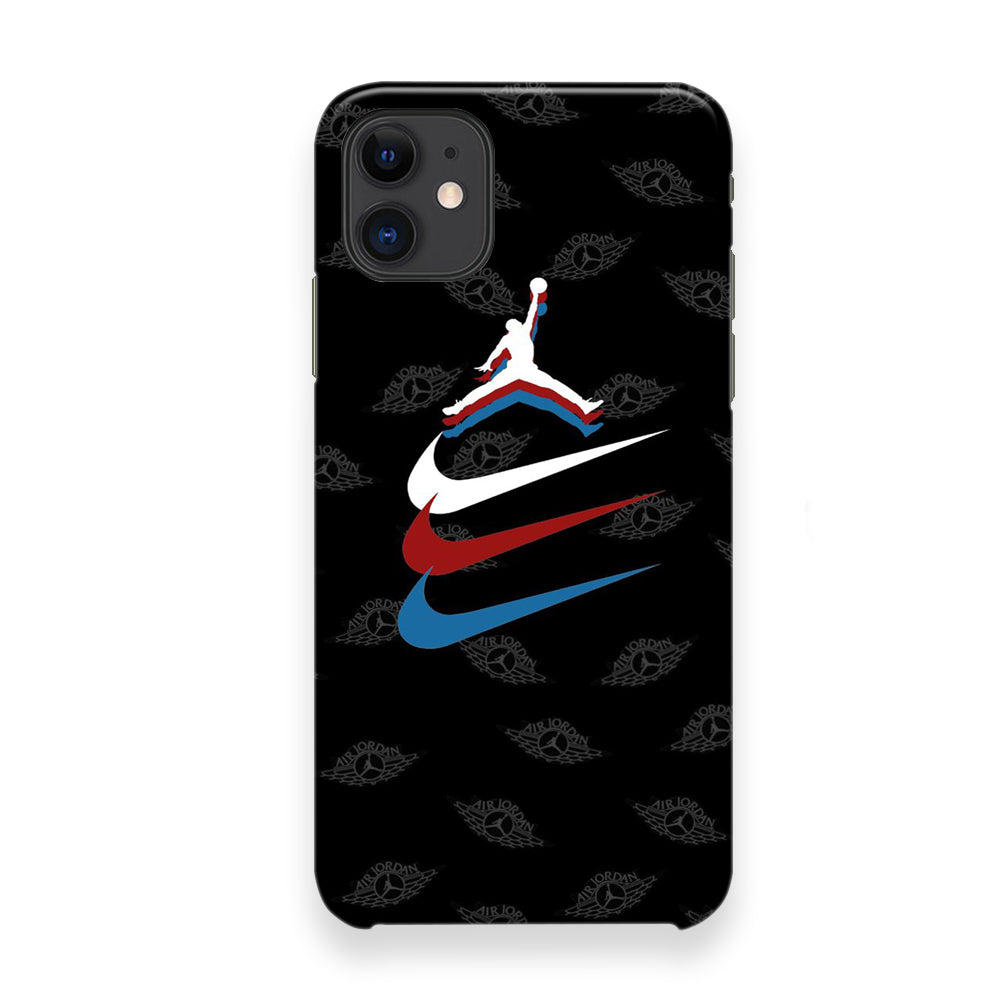 Jordan Nike Logo Black Wall iPhone 12 Case