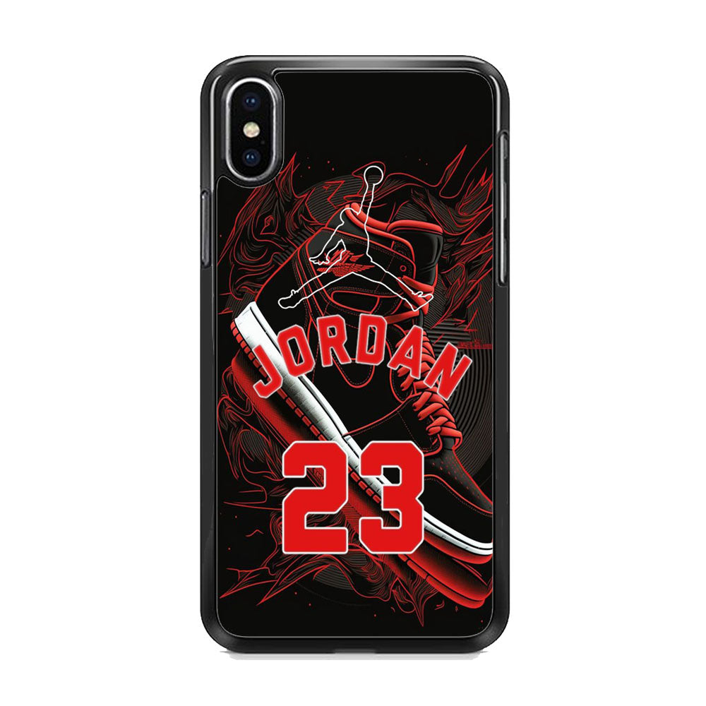 Jordan Red Air Running Background iPhone Xs Case