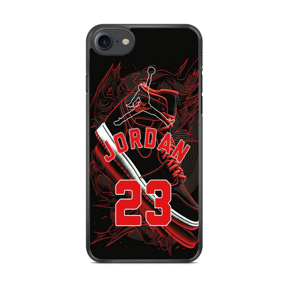 Jordan Red Air Running Background iPhone 8 Case