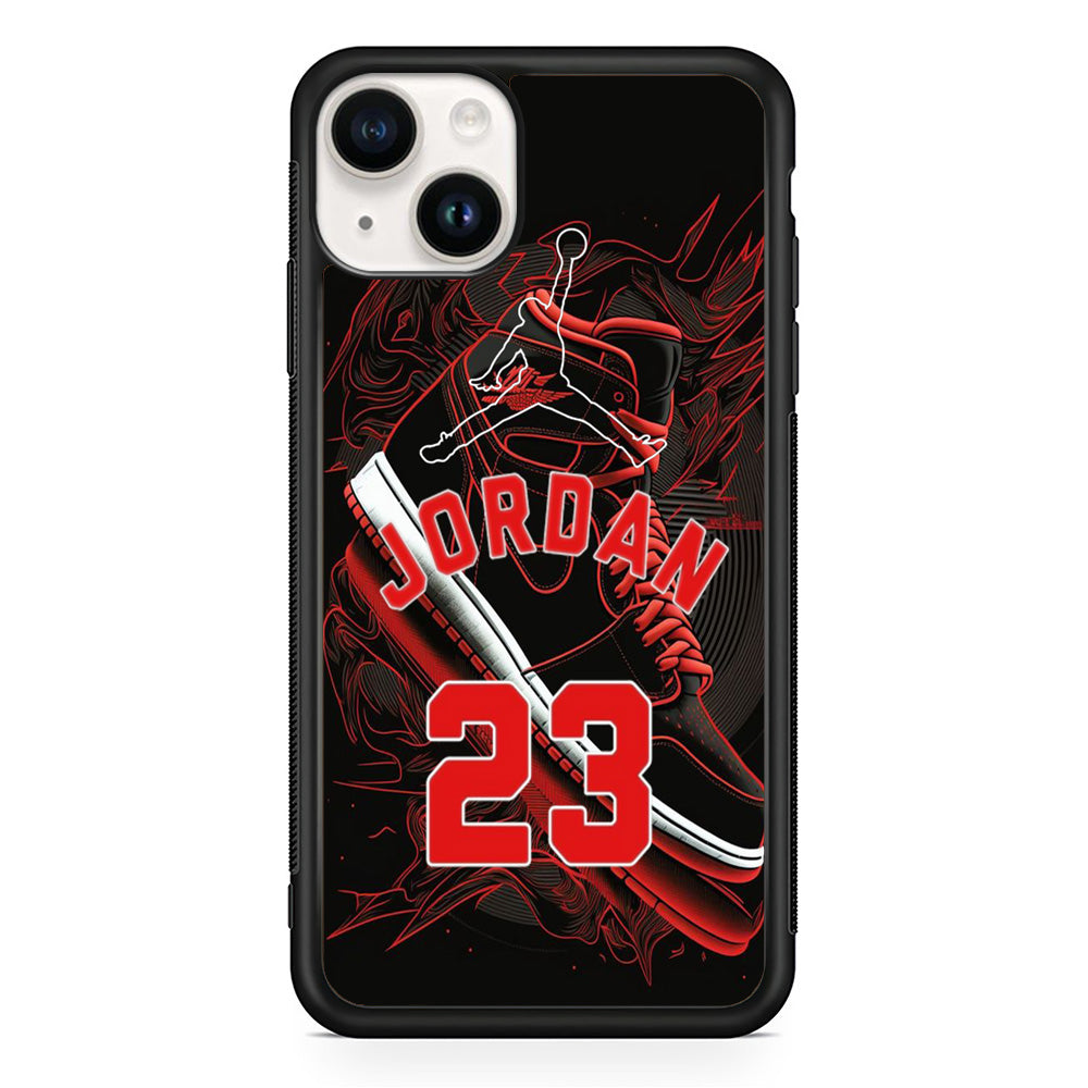 Jordan Red Air Running Background iPhone 15 Case