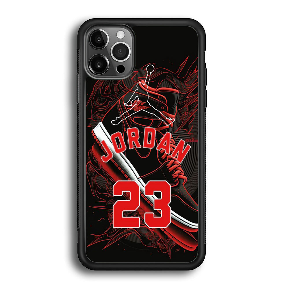 Jordan Red Air Running Background iPhone 12 Pro Max Case