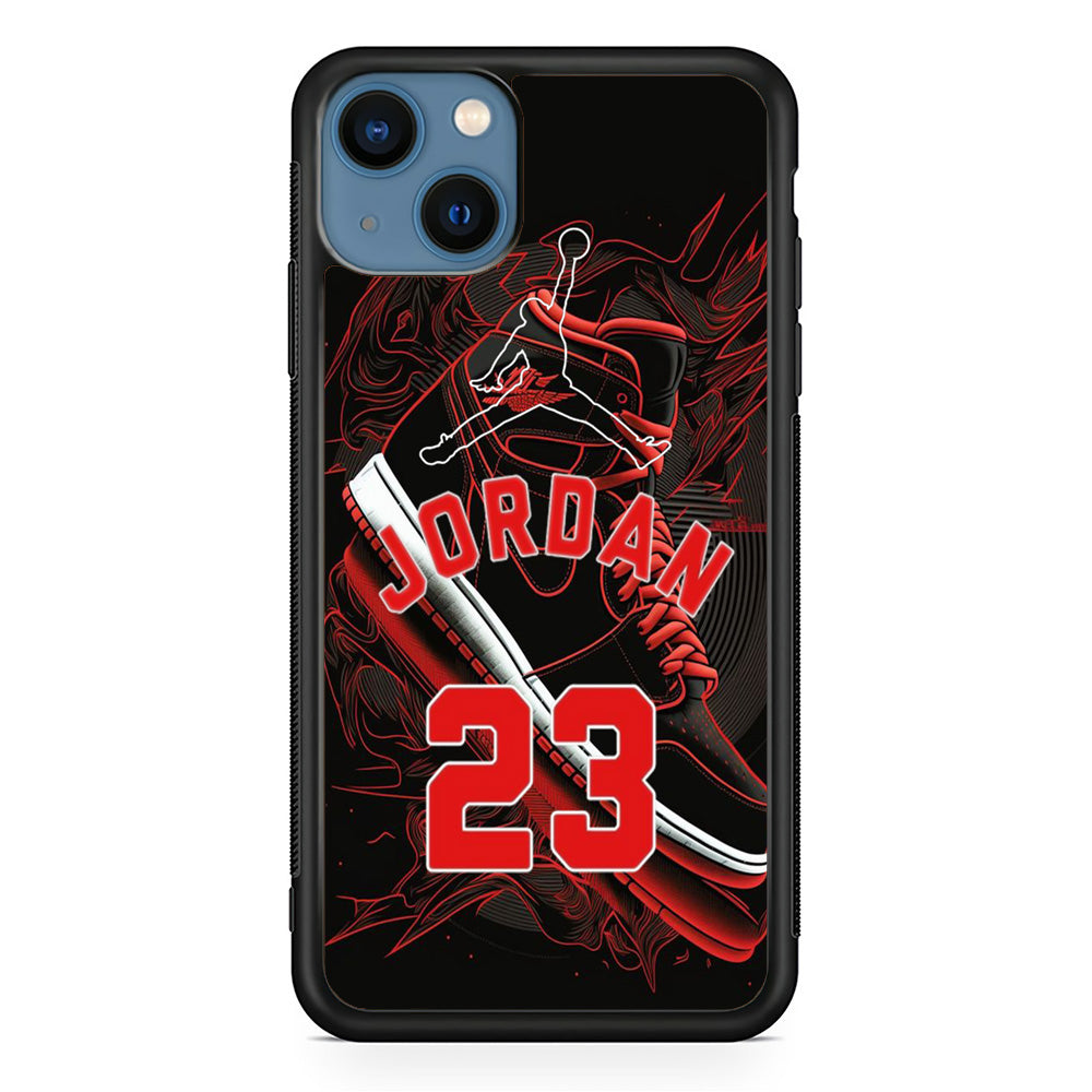 Jordan Red Air Running Background iPhone 13 Case