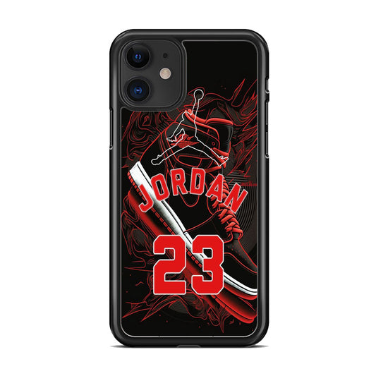 Jordan Red Air Running Background iPhone 11 Case