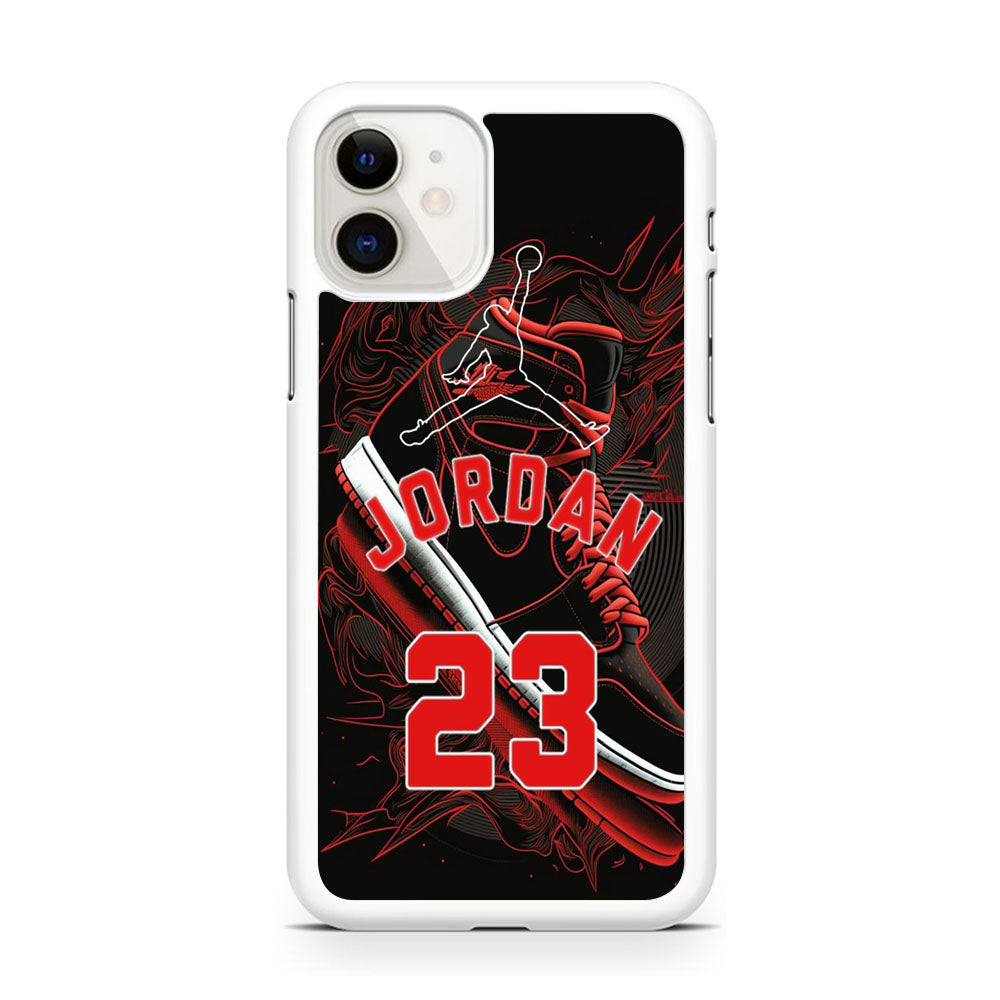 Jordan Red Air Running Background iPhone 11 Case