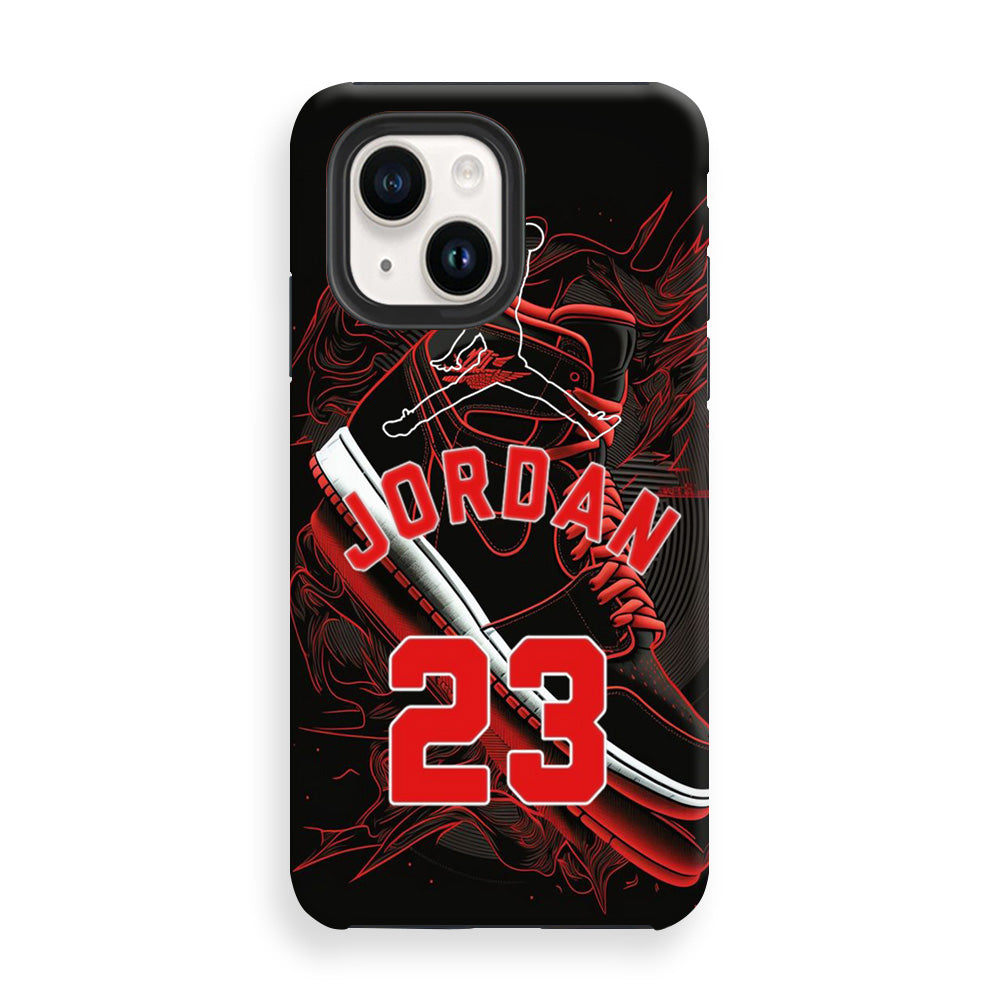 Jordan Red Air Running Background iPhone 15 Case