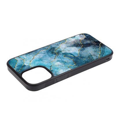 Marble Fresco Blue Protective Magsafe iPhone Cases