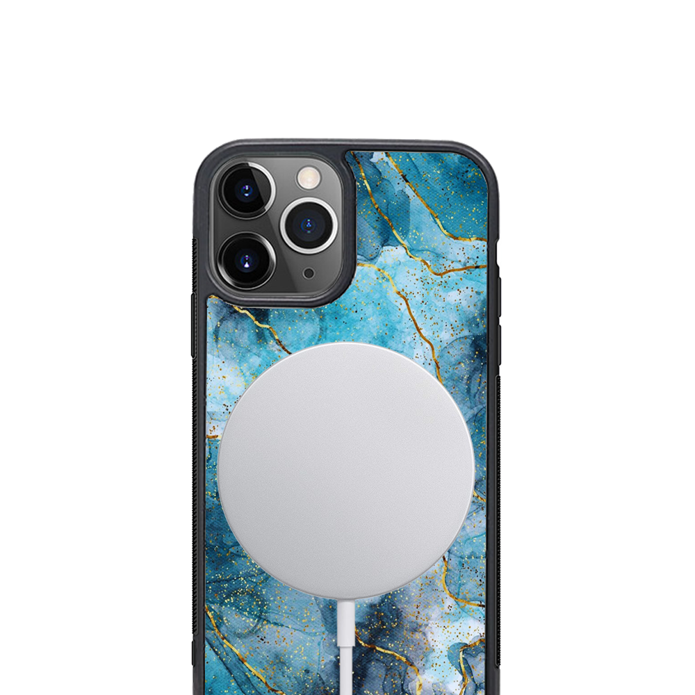 Marble Fresco Blue Protective Magsafe iPhone Cases