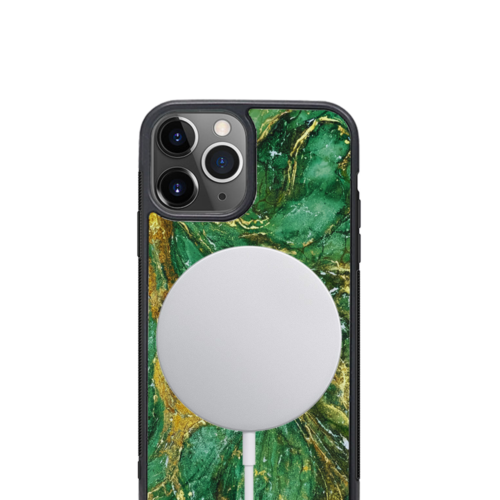 Marble Green Flint Protective Magsafe iPhone Cases