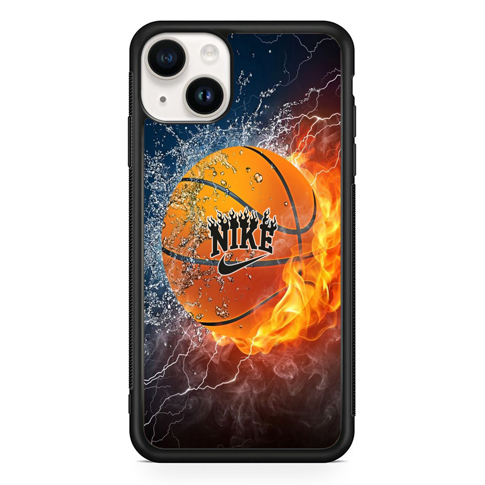 Nike Battle Ice Fire Basketball iPhone 15 Case