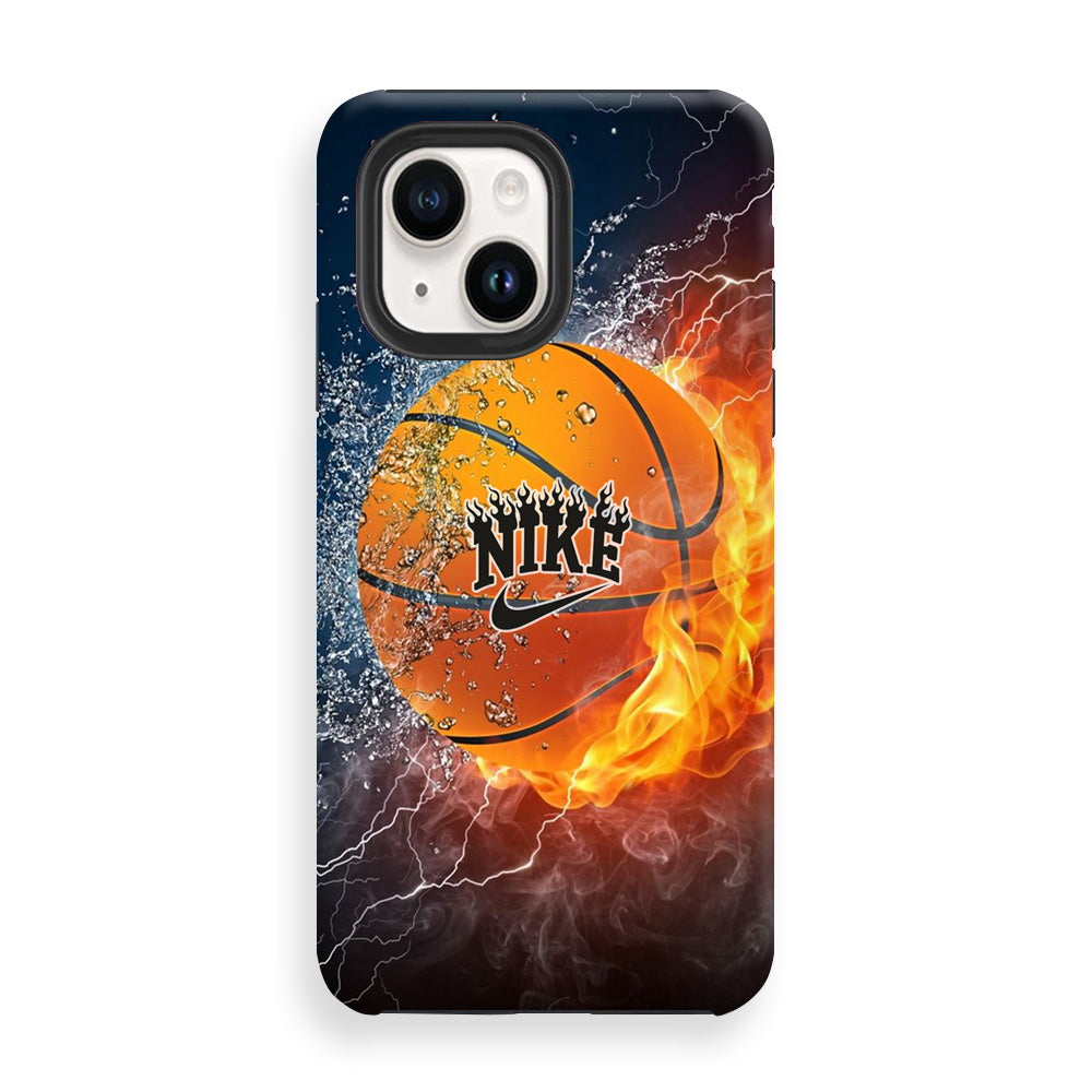 Nike Battle Ice Fire Basketball iPhone 15 Case