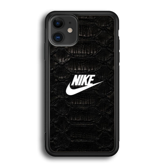 Nike Black Emboss Leather iPhone 12 Case