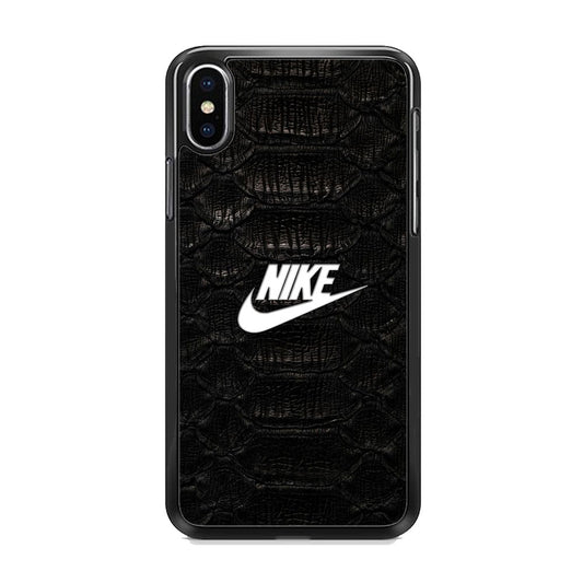 Nike Black Emboss Leather iPhone Xs Case