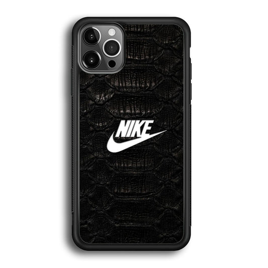 Nike Black Emboss Leather iPhone 12 Pro Case
