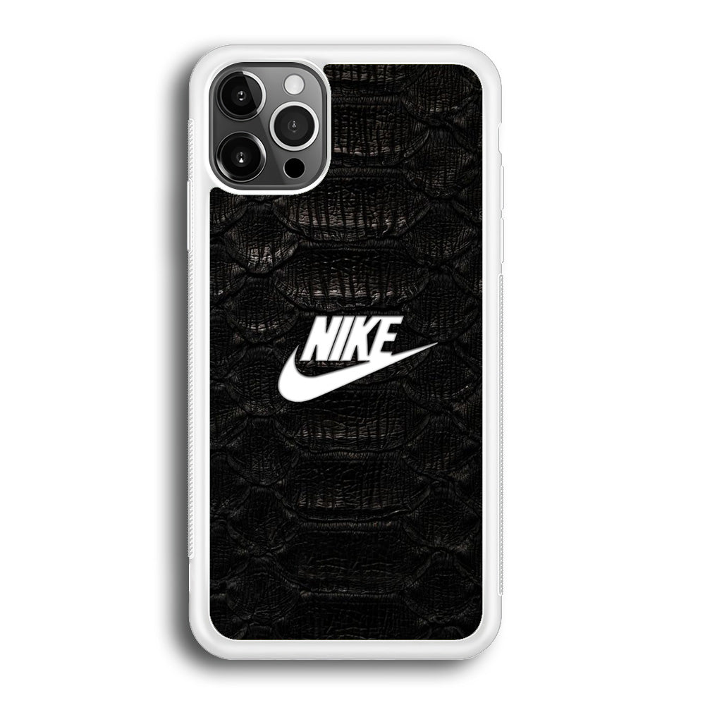 Nike Black Emboss Leather iPhone 12 Pro Case