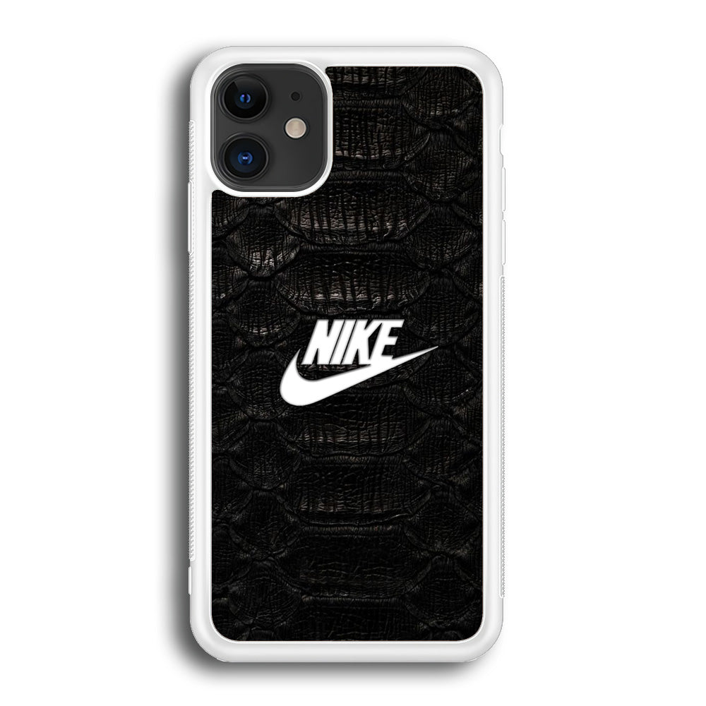 Nike Black Emboss Leather iPhone 12 Case