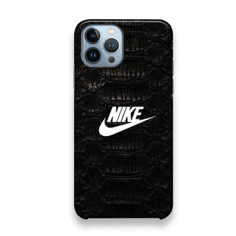 Nike Black Emboss Leather iPhone 13 Pro Max Case